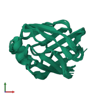 PDB entry 2poa coloured by chain, ensemble of 17 models, front view.