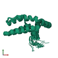 PDB entry 2pp4 coloured by chain, ensemble of 20 models, front view.