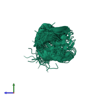 PDB entry 2pph coloured by chain, ensemble of 20 models, side view.