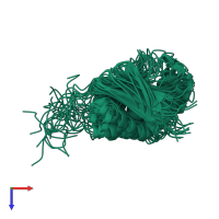 PDB entry 2pph coloured by chain, ensemble of 20 models, top view.