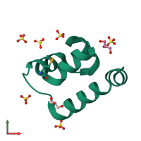 PDB entry 2ppx coloured by chain, front view.
