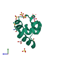 PDB entry 2ppx coloured by chain, side view.