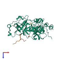 PDB entry 2pqw coloured by chain, top view.
