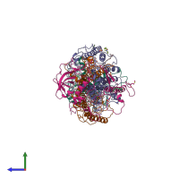 PDB entry 2prc coloured by chain, side view.