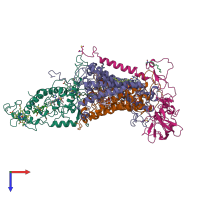 PDB entry 2prc coloured by chain, top view.