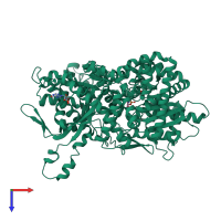PDB entry 2prj coloured by chain, top view.