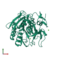 PDB entry 2prk coloured by chain, front view.