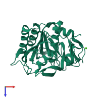 PDB entry 2prk coloured by chain, top view.