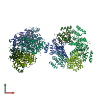 PDB entry 2prr coloured by chain, front view.