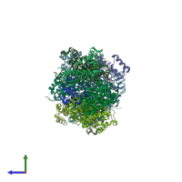 PDB entry 2prr coloured by chain, side view.