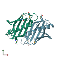 PDB entry 2prx coloured by chain, front view.