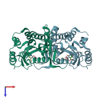 PDB entry 2ps1 coloured by chain, top view.