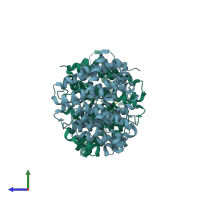 PDB entry 2ps5 coloured by chain, side view.