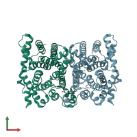 PDB entry 2ps8 coloured by chain, front view.