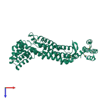 PDB entry 2pts coloured by chain, top view.