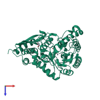 PDB entry 2pty coloured by chain, top view.