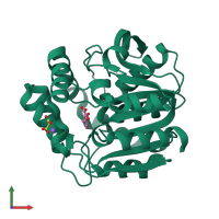 PDB entry 2puh coloured by chain, front view.
