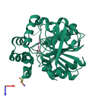 PDB entry 2puh coloured by chain, top view.