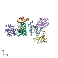 PDB entry 2puk coloured by chain, front view.