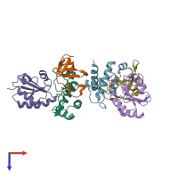PDB entry 2puk coloured by chain, top view.