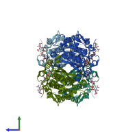 PDB entry 2put coloured by chain, side view.