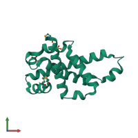 PDB entry 2pv4 coloured by chain, front view.