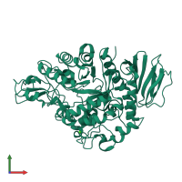 Monomeric assembly 1 of PDB entry 2pwh coloured by chemically distinct molecules, front view.