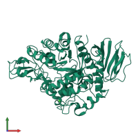 Monomeric assembly 2 of PDB entry 2pwh coloured by chemically distinct molecules, front view.