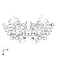 SULFATE ION in PDB entry 2pwl, assembly 1, top view.