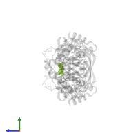 2-AMINO-4-OXO-4,7-DIHYDRO-3H-PYRROLO[2,3-D]PYRIMIDINE-5-CARBONITRILE in PDB entry 2pwv, assembly 1, side view.
