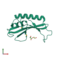 PDB entry 2pww coloured by chain, front view.