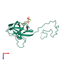 PDB entry 2py4 coloured by chain, top view.
