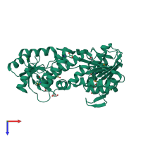 PDB entry 2py6 coloured by chain, top view.