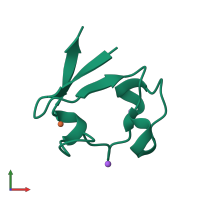 PDB entry 2pya coloured by chain, front view.