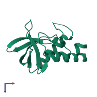 PDB entry 2pyk coloured by chain, top view.