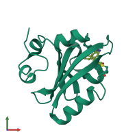 PDB entry 2pyp coloured by chain, front view.