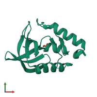 PDB entry 2pzu coloured by chain, front view.