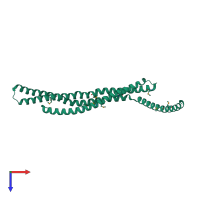 PDB entry 2q12 coloured by chain, top view.