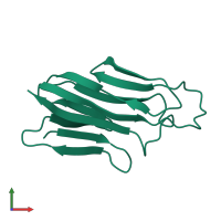 PDB entry 2q1m coloured by chain, front view.