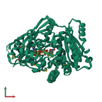 PDB entry 2q4w coloured by chain, ensemble of 16 models, front view.