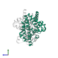 Peroxisome proliferator-activated receptor gamma in PDB entry 2q59, assembly 1, side view.