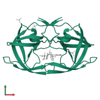 Peptidase A2 domain-containing protein in PDB entry 2q5k, assembly 1, front view.