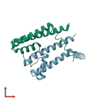 PDB entry 2q67 coloured by chain, front view.