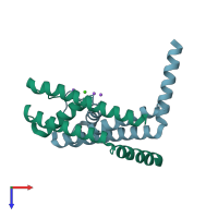 PDB entry 2q6a coloured by chain, top view.