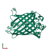 PDB entry 2q6p coloured by chain, front view.