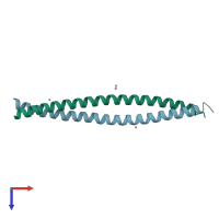 PDB entry 2q6q coloured by chain, top view.