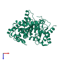 PDB entry 2q6z coloured by chain, top view.