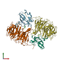 PDB entry 2q7q coloured by chain, front view.