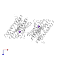 POTASSIUM ION in PDB entry 2q8h, assembly 1, top view.