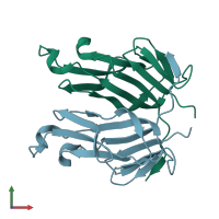 PDB entry 2q8o coloured by chain, front view.